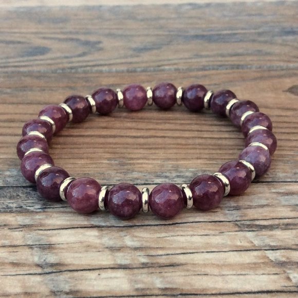 Pink Lepidolite bracelet, crystal healing - Picture 1 of 9